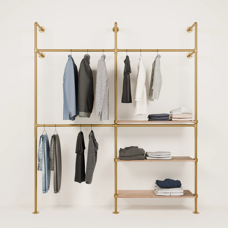 KIM DOUBLE 2 OAK – 3 Regalböden | Gold