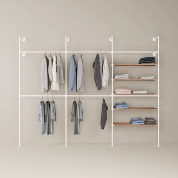 KIM DOUBLE 3 OAK – 5 shelves | white