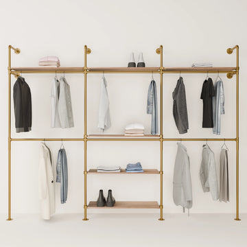 KIM DOUBLE 3 OAK – 6 top shelves | gold