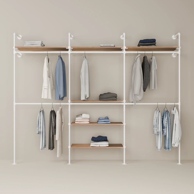 KIM DOUBLE 3 OAK – 6 Regalböden oben | Weiß