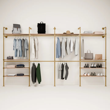 KIM DOUBLE 4 OAK – 10 Regalböden oben | Gold