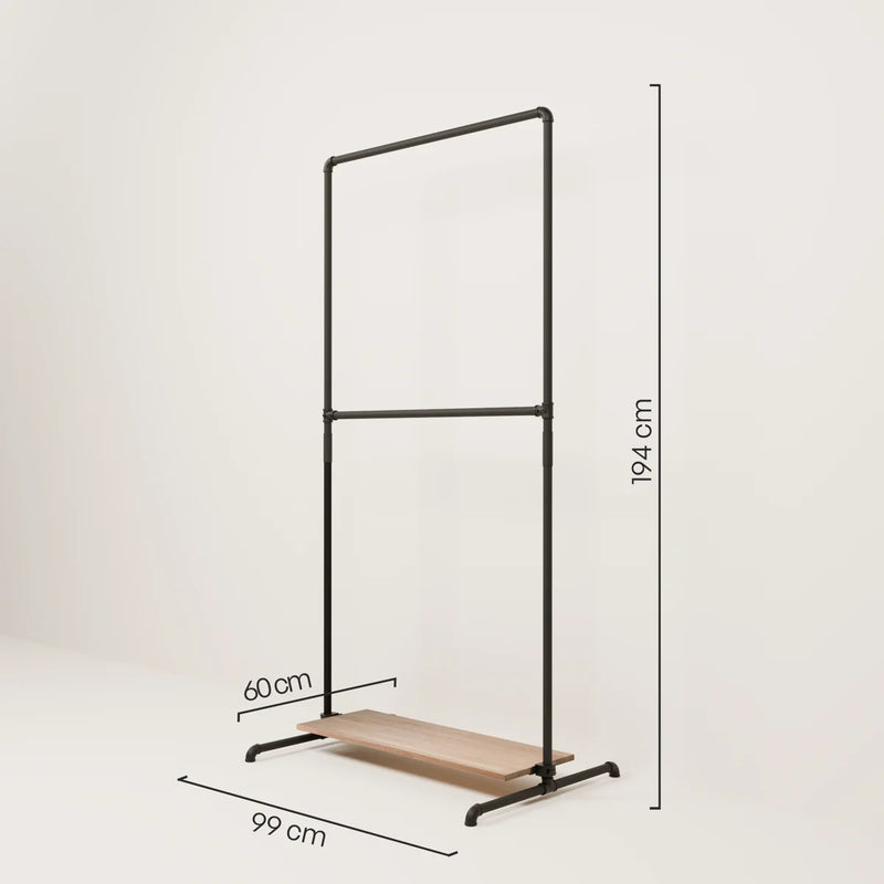 LAS 1 OAK – 1 shelf | Clothes rack with board
