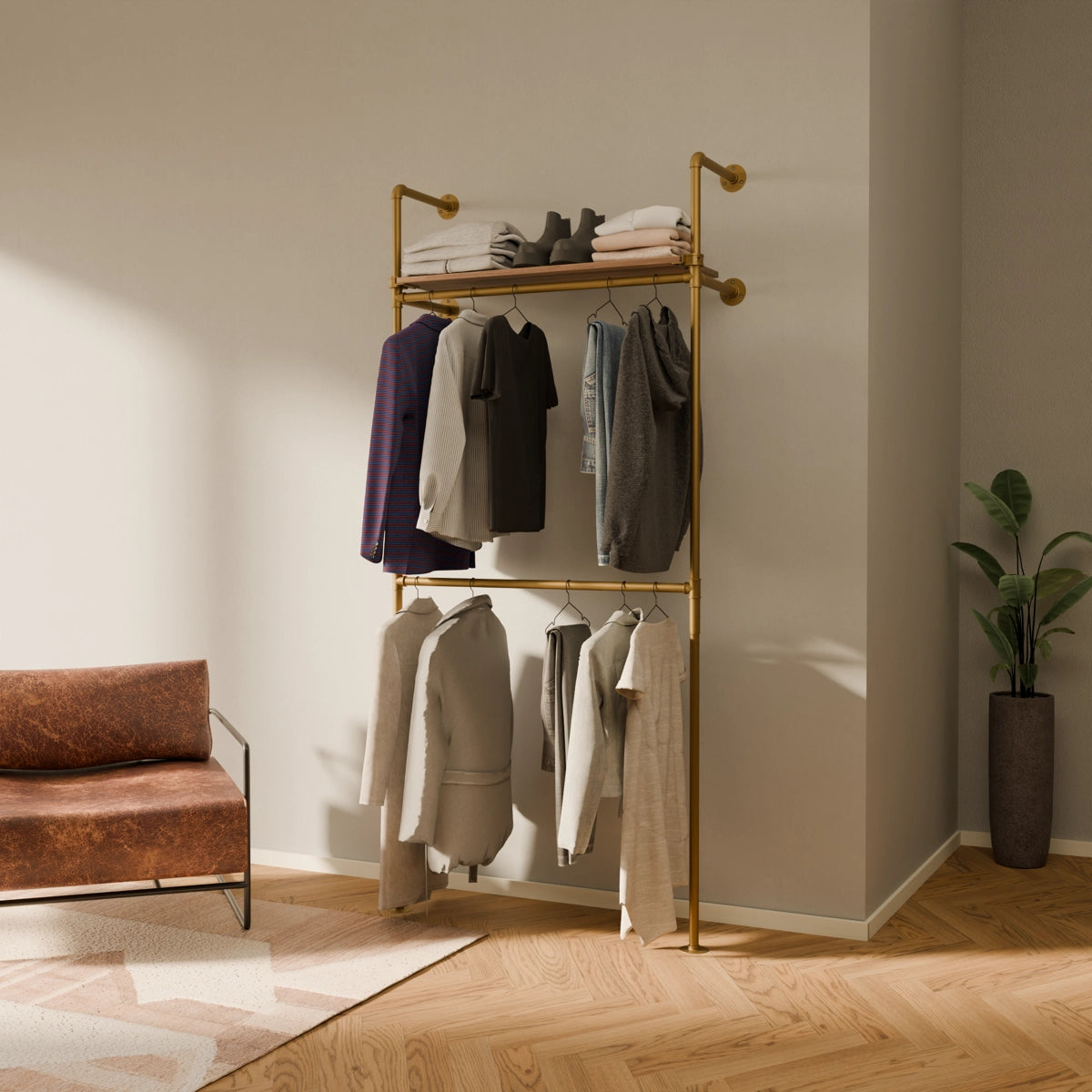 KIM DOUBLE 1 OAK – 1 Regalboden | Gold