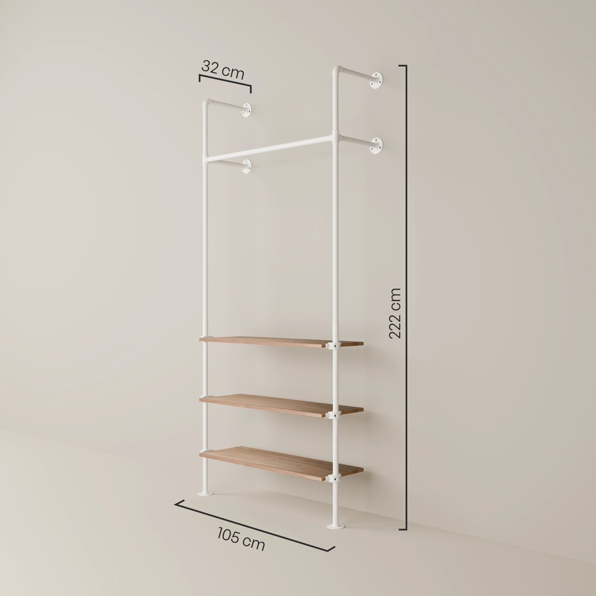 KIM 1 OAK – 3 Regalböden | Weiß