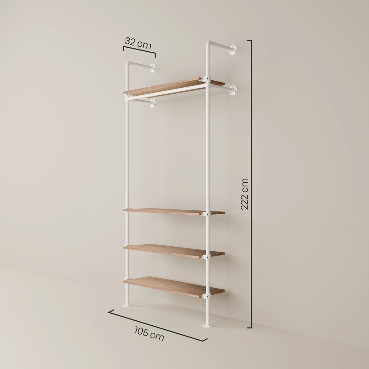 KIM 1 OAK – 4 Regalböden | Weiß