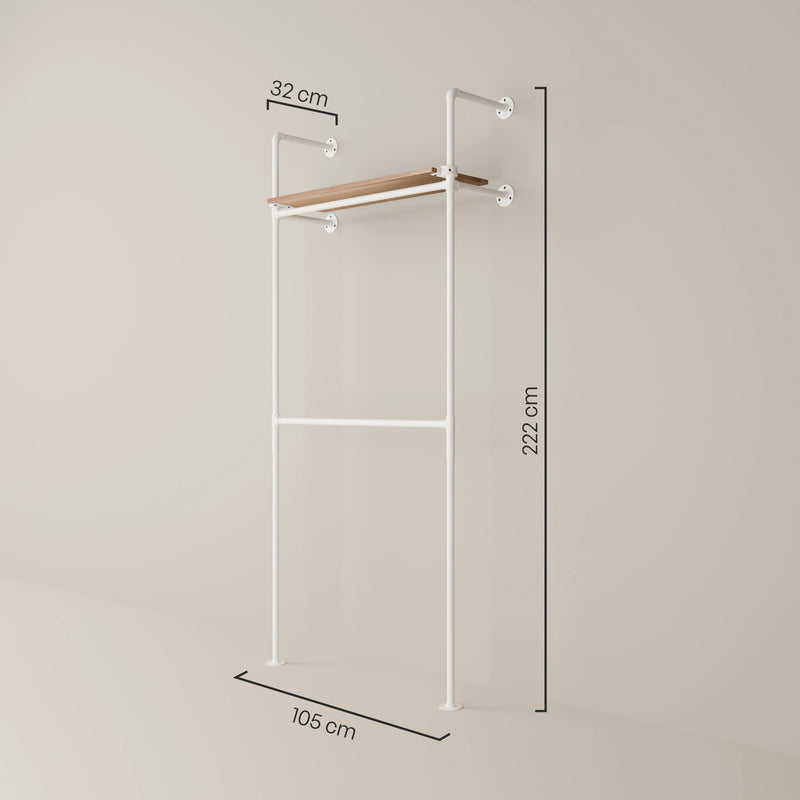 KIM DOUBLE 1 OAK – 1 Regalboden oben | Weiß