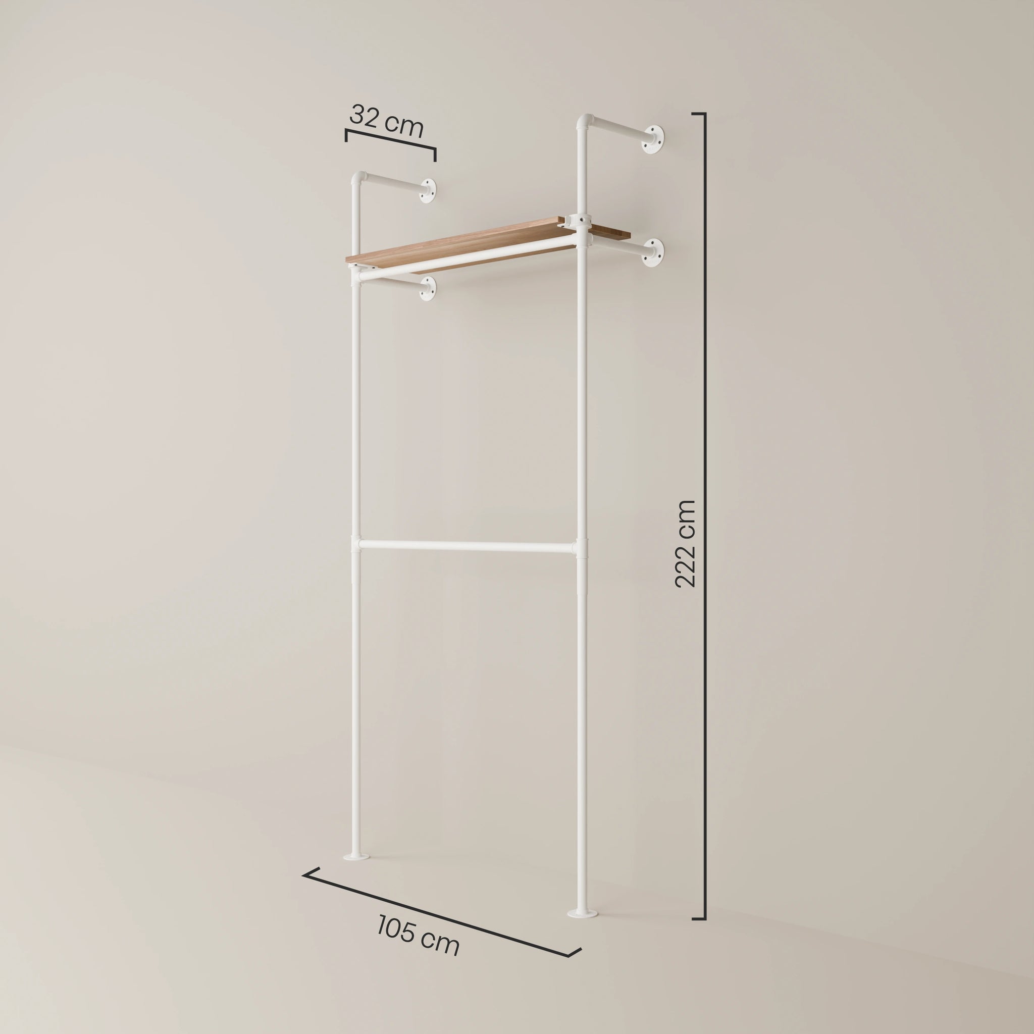 KIM DOUBLE 1 OAK – 1 Regalboden oben | Weiß