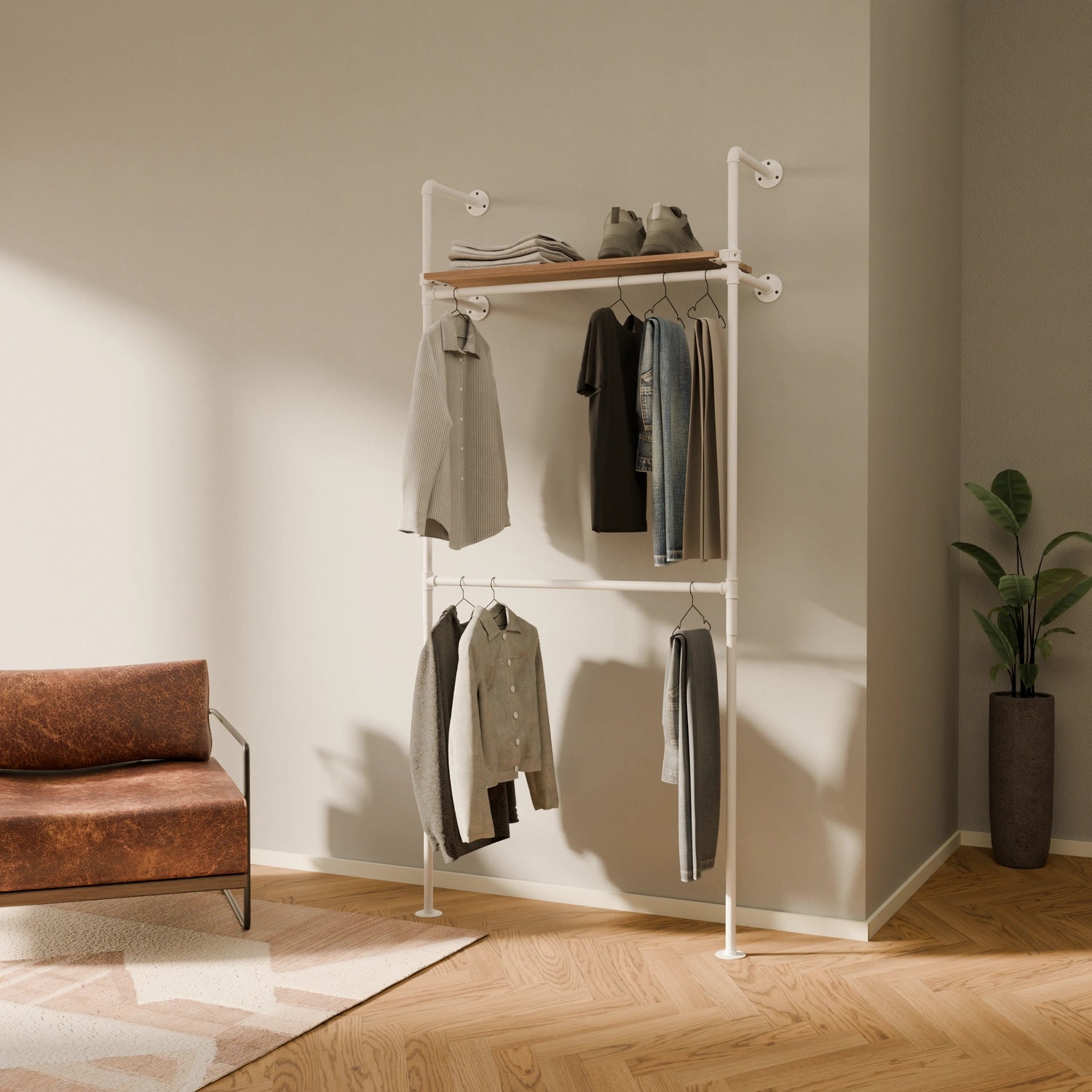 KIM DOUBLE 1 OAK – 1 Regalboden oben | Weiß