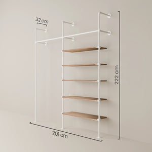 KIM 2 OAK – 5 Regalböden | Weiß