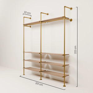 KIM 2 OAK – 8 Regalböden | Gold