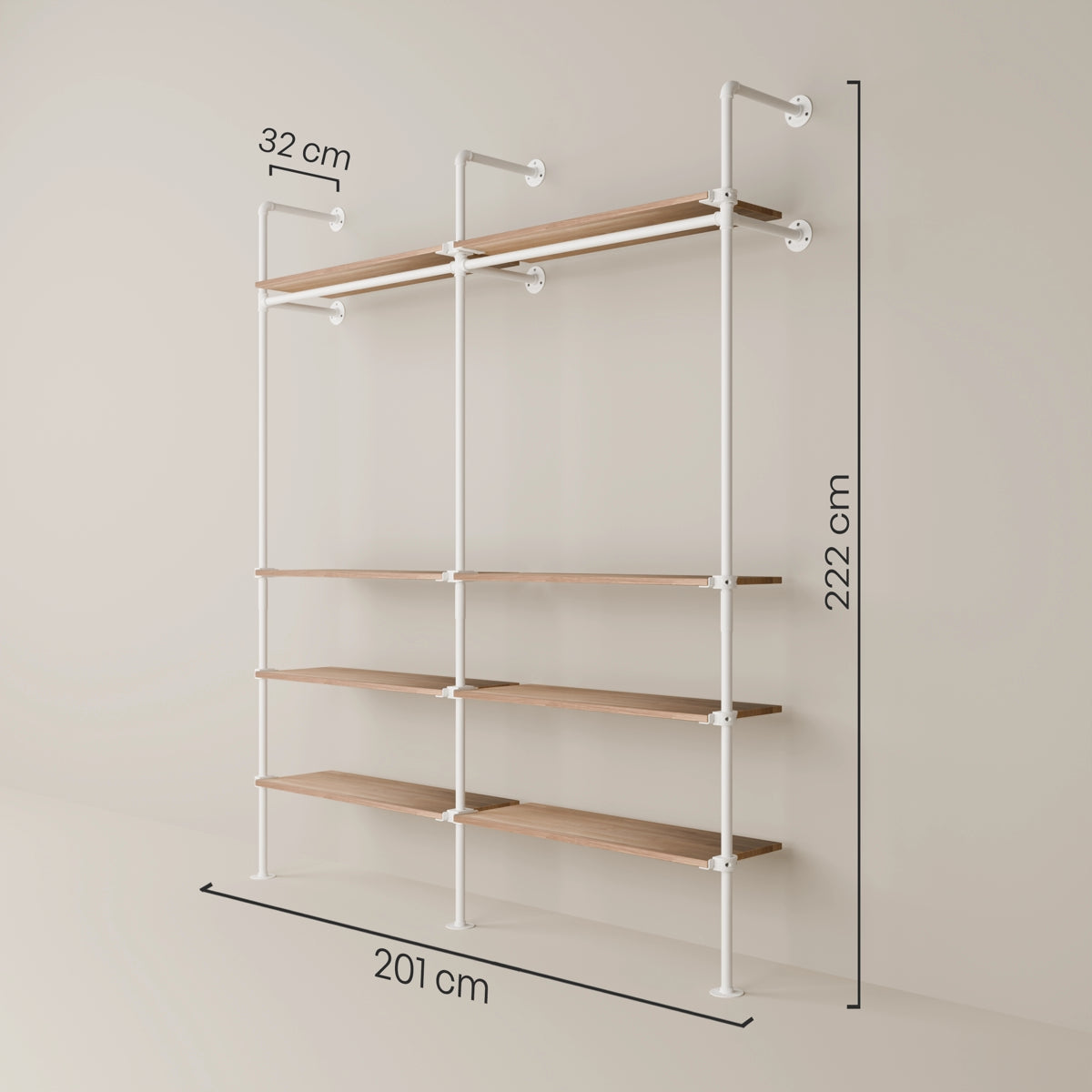 KIM 2 OAK – 8 Regalböden | Weiß
