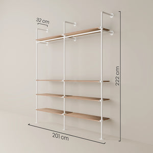 KIM 2 OAK – 8 Regalböden | Weiß