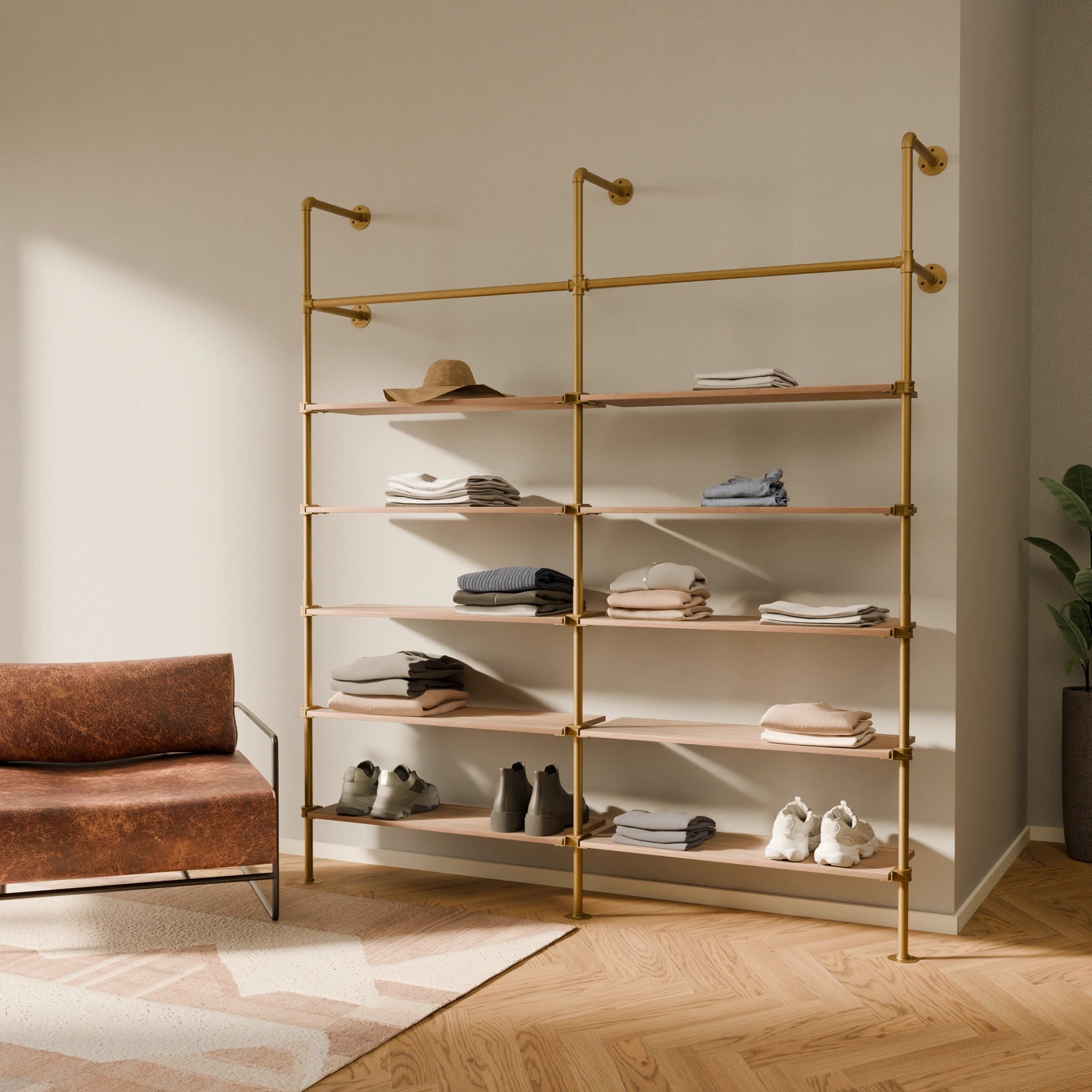 KIM 2 OAK – 10 Regalböden | Gold