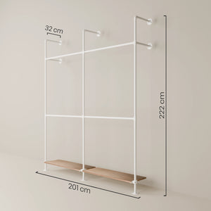 KIM DOUBLE 2 OAK – 2 Regalböden unten | Weiß
