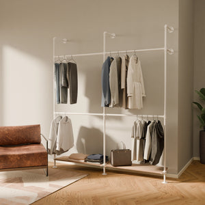 KIM DOUBLE 2 OAK – 2 Regalböden unten | Weiß