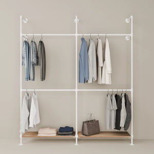 KIM DOUBLE 2 OAK – 2 Regalböden unten | Weiß