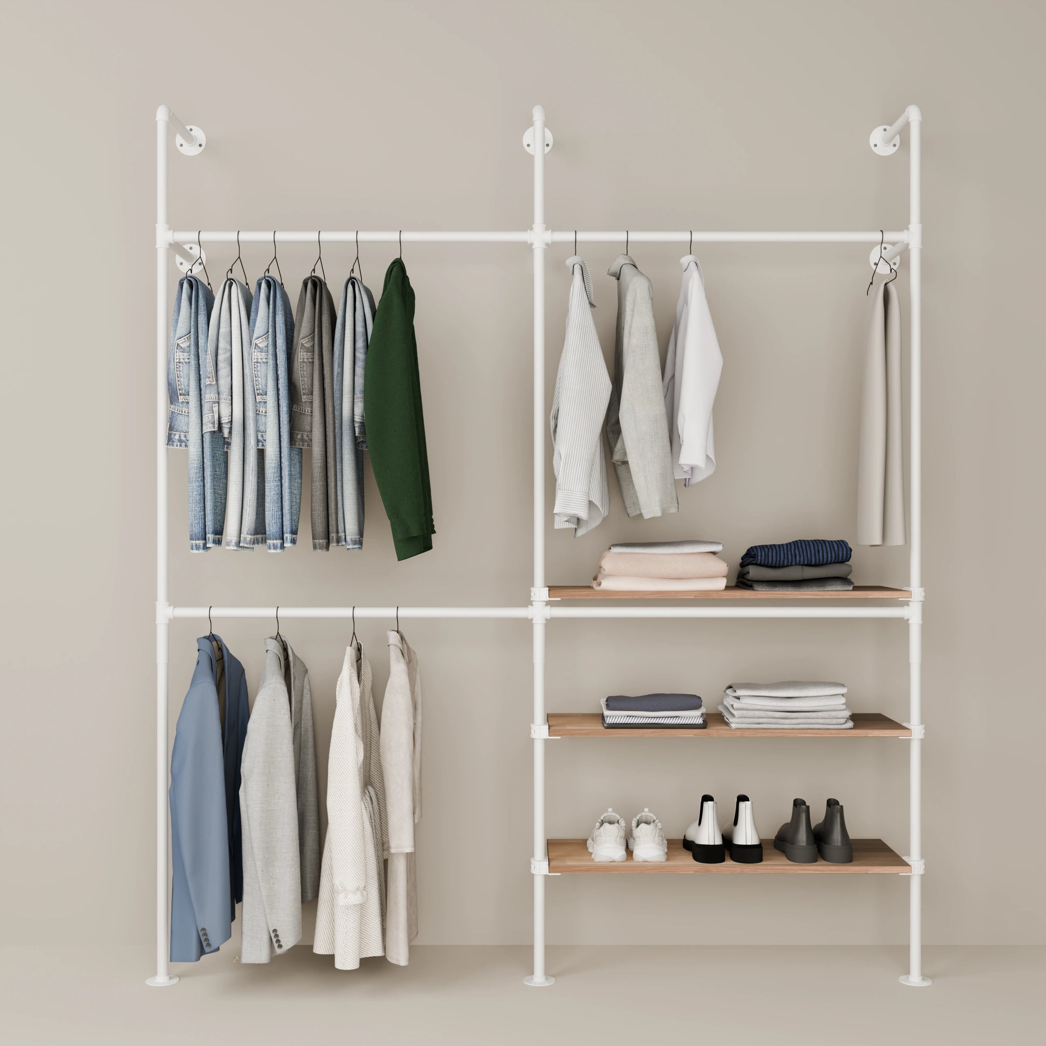 KIM DOUBLE 2 OAK – 3 Regalböden | Weiß