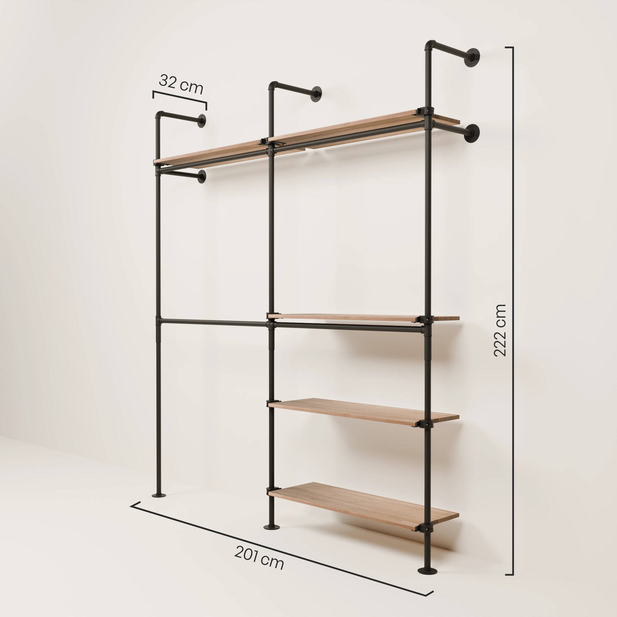 KIM DOUBLE 2 OAK – 5 Regalböden