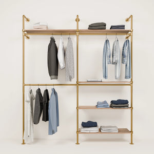 KIM DOUBLE 2 OAK – 5 Regalböden | Gold