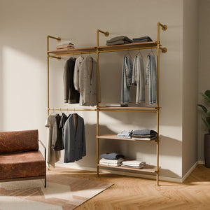 KIM DOUBLE 2 OAK – 5 Regalböden | Gold