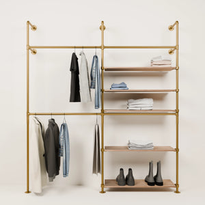 KIM DOUBLE 2 OAK –  5 Regalböden rechts | Gold