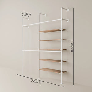 KIM DOUBLE 2 OAK – 5 Regalböden rechts | Weiß