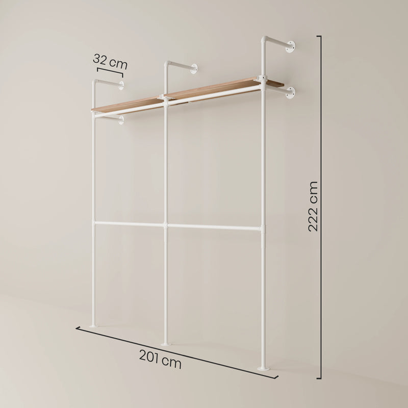 KIM DOUBLE 2 OAK – 2 Regalböden oben | Weiß