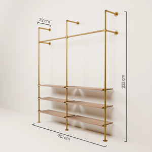 KIM 2 OAK – 6 Regalböden | Gold