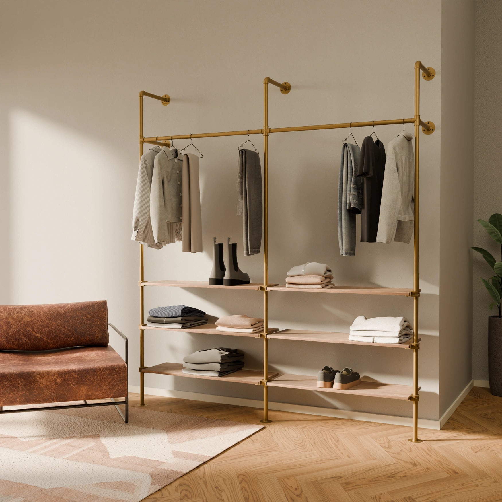 KIM 2 OAK – 6 Regalböden | Gold