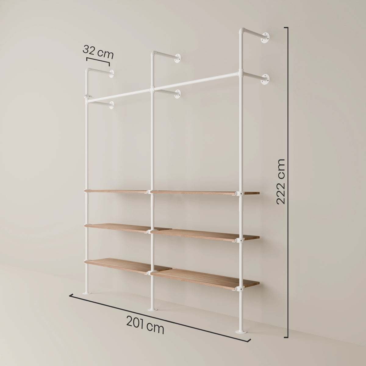 KIM 2 OAK – 6 Regalböden | Weiß