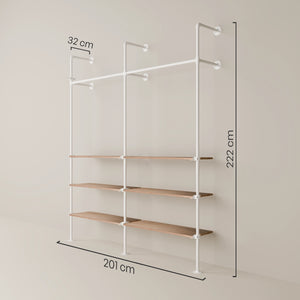 KIM 2 OAK – 6 Regalböden | Weiß