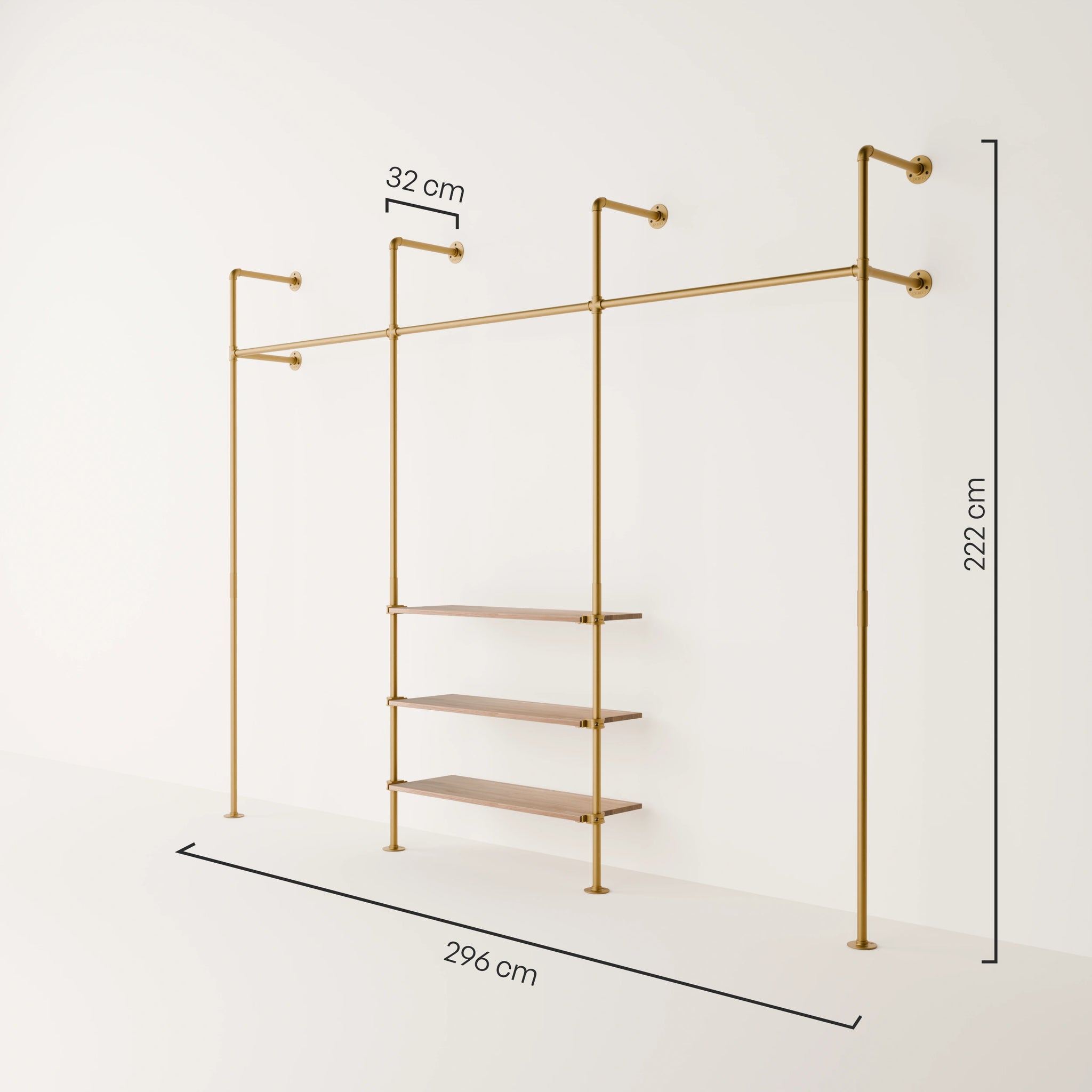 KIM 3 OAK – 3 Regalböden | Gold