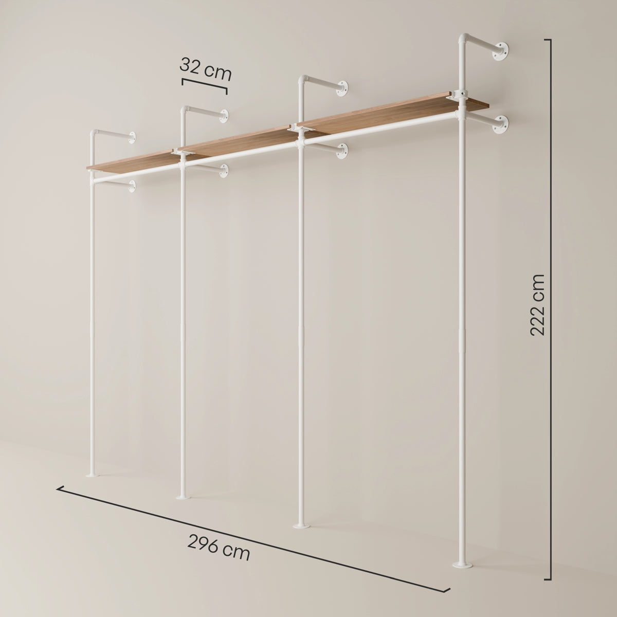 KIM 3 OAK – 3 Regalböden oben | Weiß