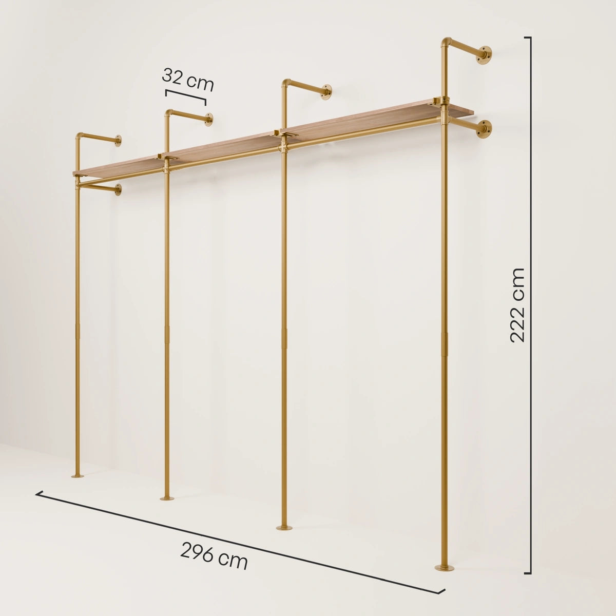 KIM 3 OAK –  3 Regalböden oben | Gold
