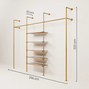 KIM 3 OAK – 5 Regalböden | Gold