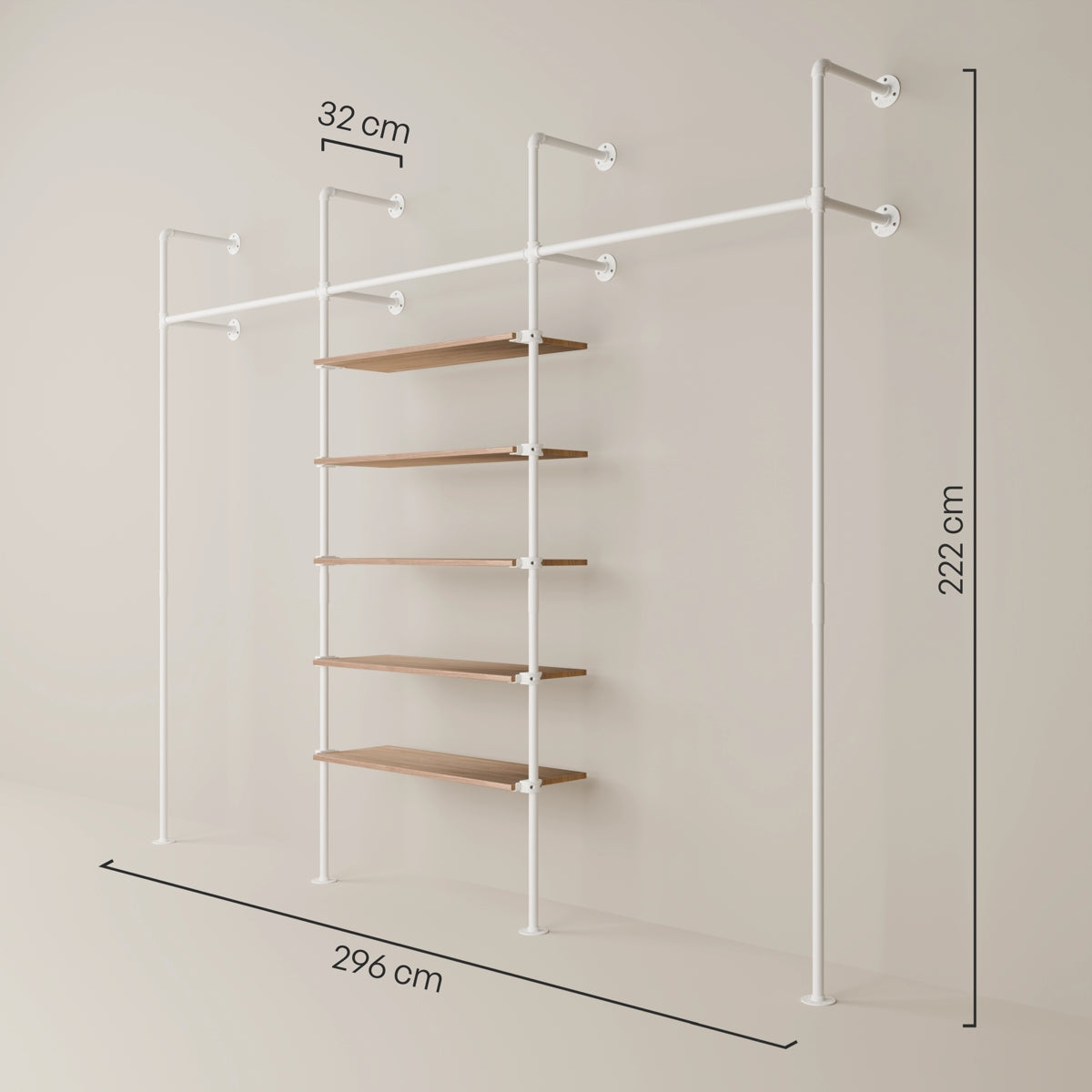 KIM 3 OAK – 5 Regalböden | Weiß