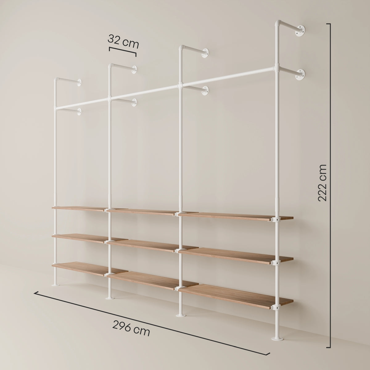 KIM 3 OAK – 9 Regalböden | Weiß