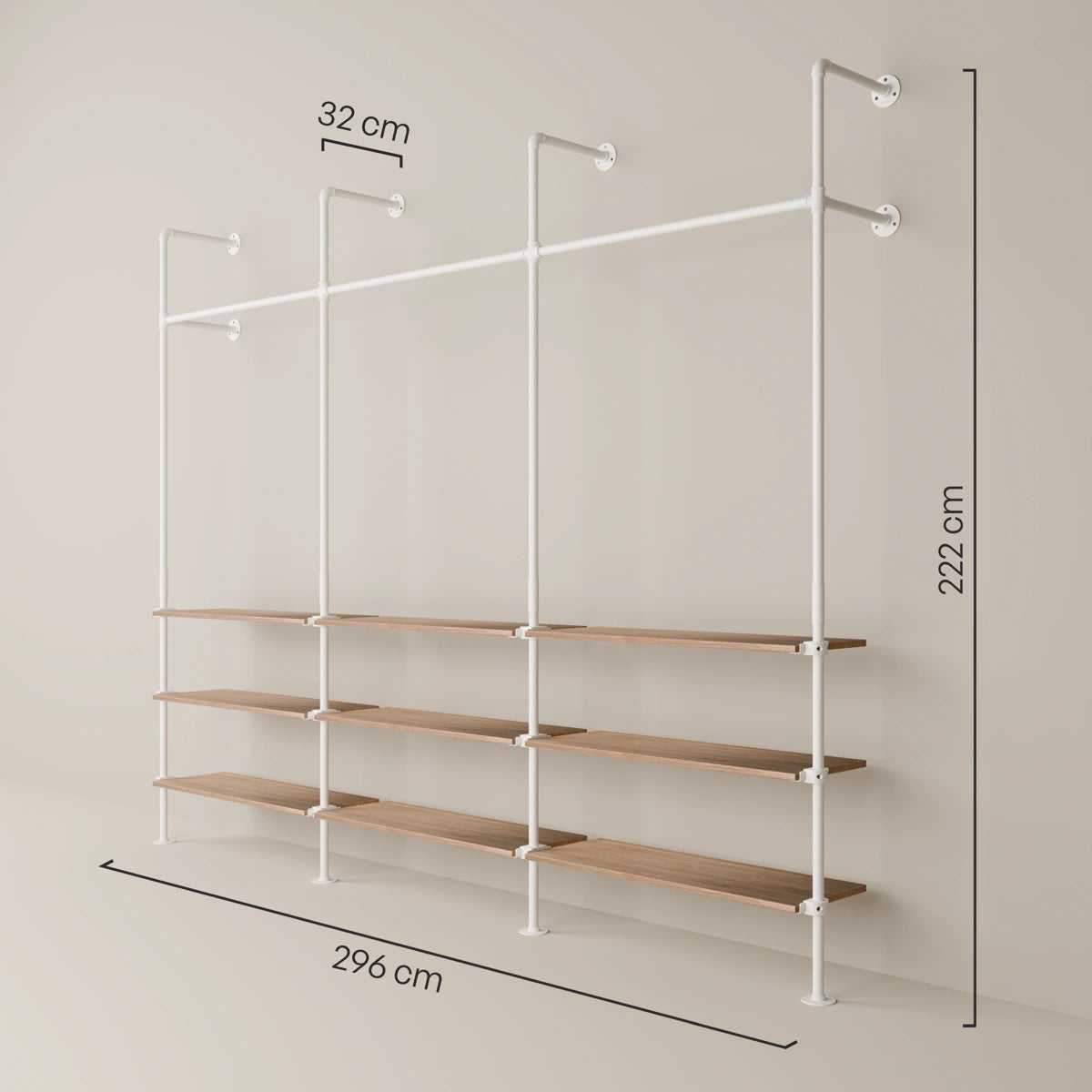 KIM 3 OAK – 9 Regalböden | Weiß