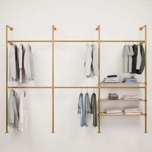 KIM DOUBLE 3 OAK –  3 shelves right | gold