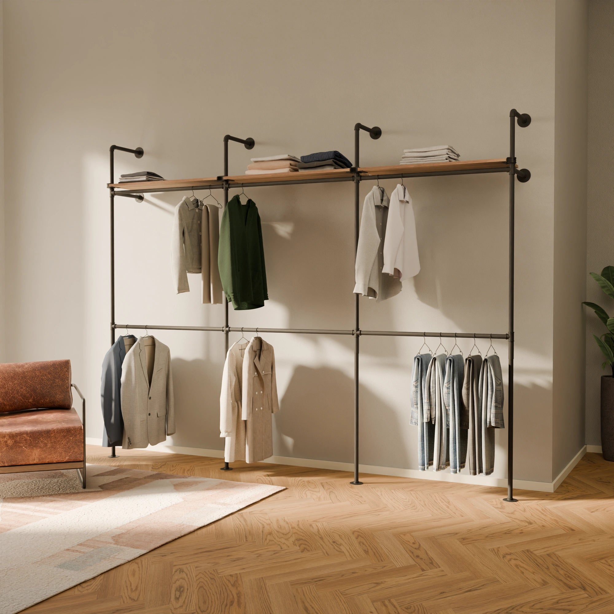 KIM DOUBLE 3 OAK – 3 Regalböden oben