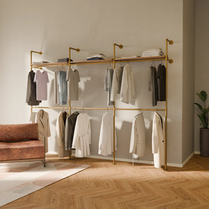 KIM DOUBLE 3 OAK –  3 top shelves | gold