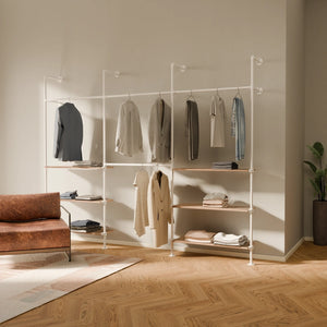 KIM DOUBLE 3 OAK – 6 shelves at the bottom | white