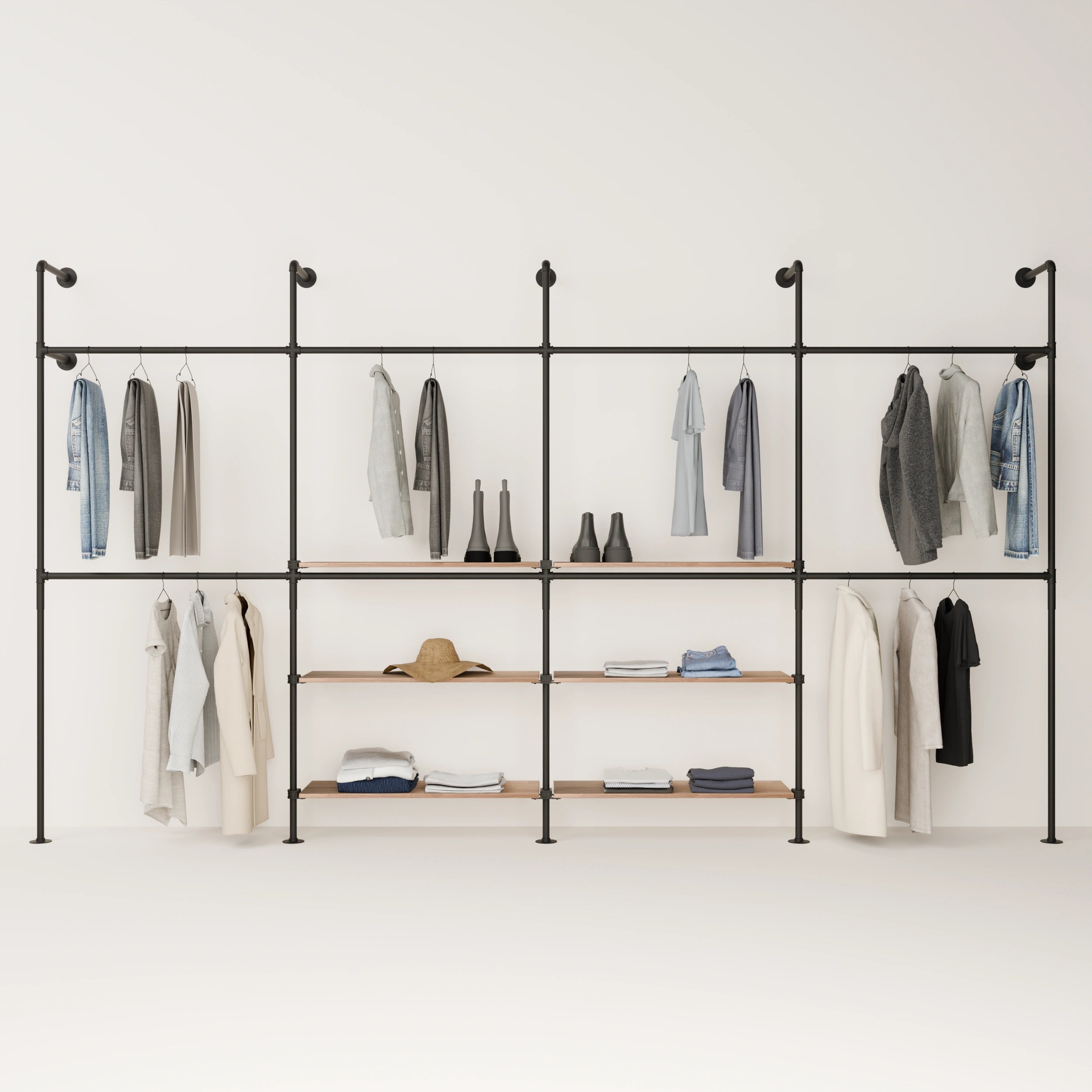 KIM DOUBLE 4 OAK – 6 Regalböden mittig