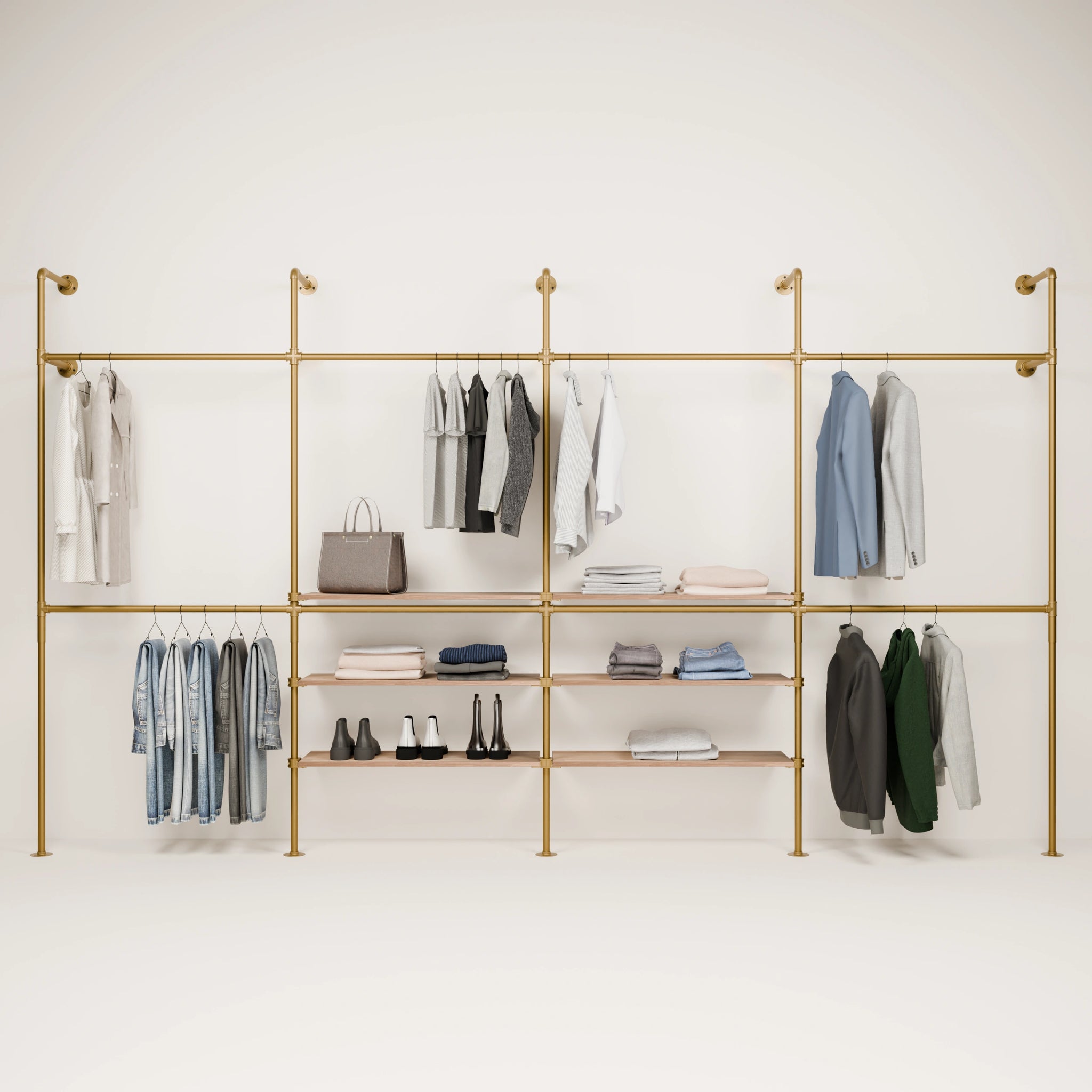 KIM DOUBLE 4 OAK – 6 Regalböden mittig | Gold