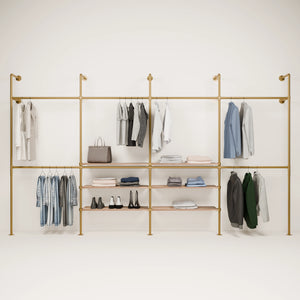 KIM DOUBLE 4 OAK – 6 Regalböden mittig | Gold