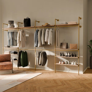 KIM DOUBLE 4 OAK – 10 Regalböden oben | Gold