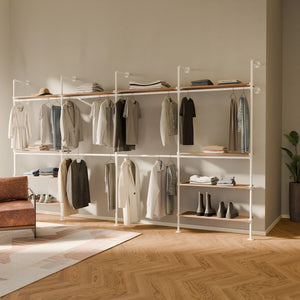 KIM DOUBLE 4 OAK – 10 Regalböden oben | Weiß