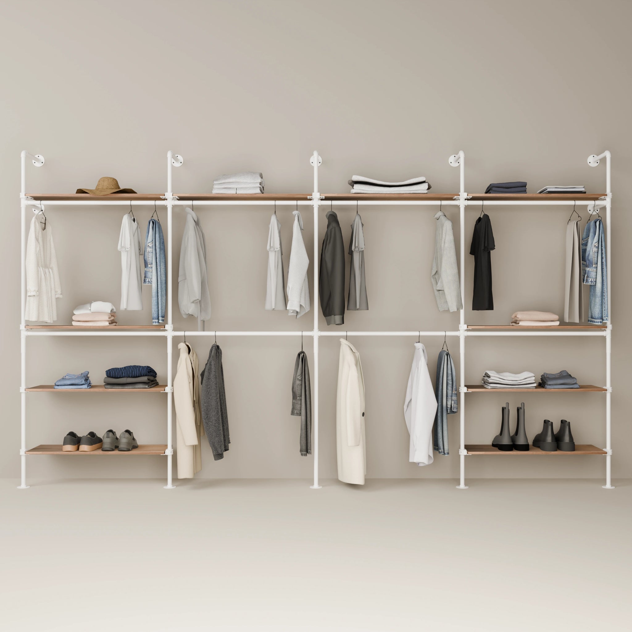 KIM DOUBLE 4 OAK – 10 Regalböden oben | Weiß