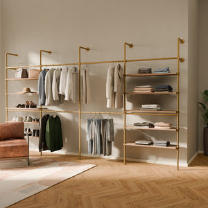 KIM DOUBLE 4 OAK – 10 Regalböden | Gold
