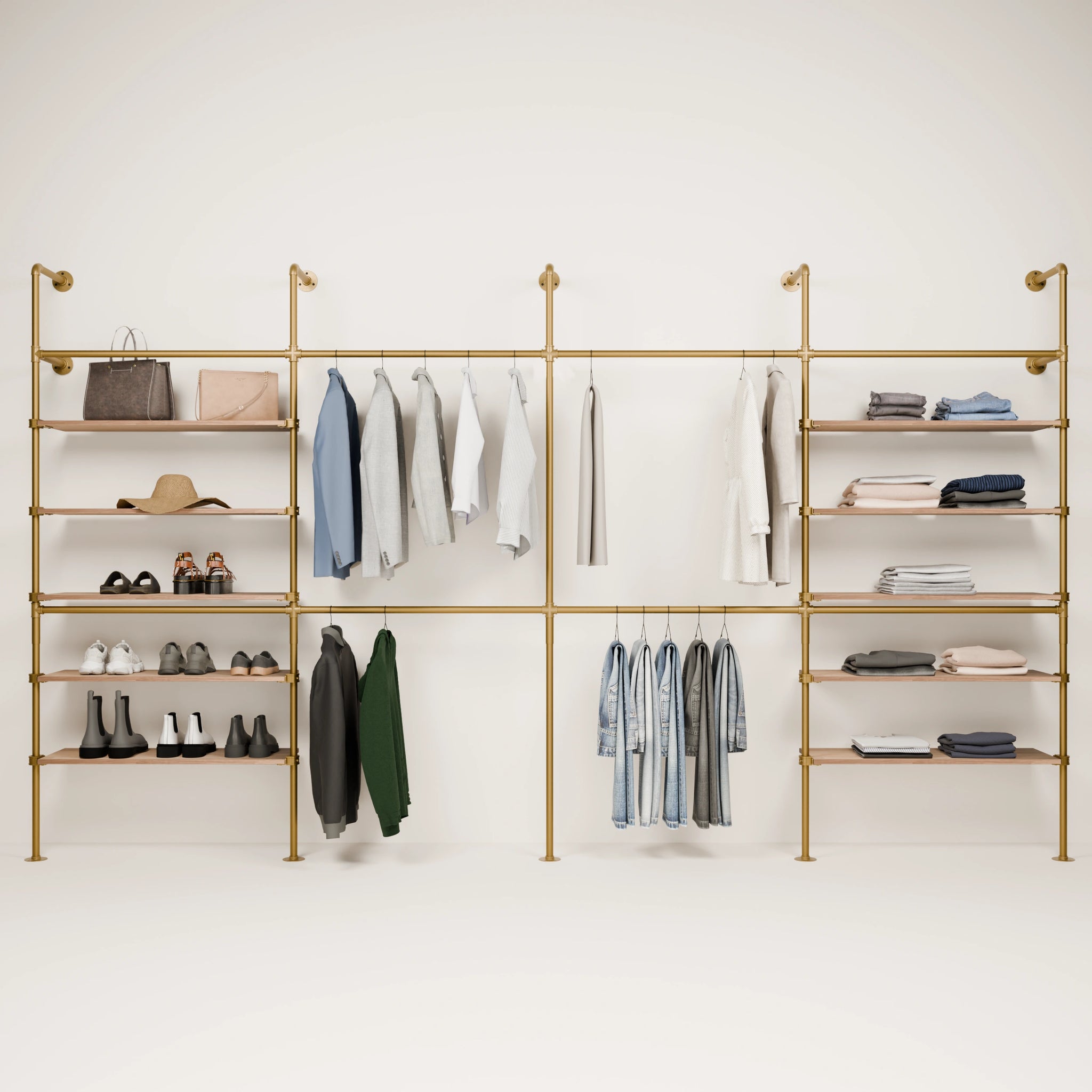 KIM DOUBLE 4 OAK – 10 Regalböden | Gold
